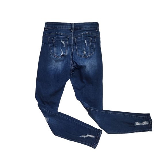 Wax Jean Y2K Butt I Love You Distressed Skinny Stretch Dark Grunge Jeans 5/27 - Picture 2 of 12